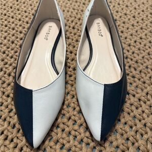 BAMBOO Women's Black and White Flats